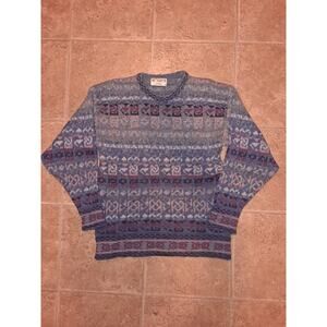 Vintage Fair Isle Wool Sweater Women's Medium Westmoreland Knitwear 1980s